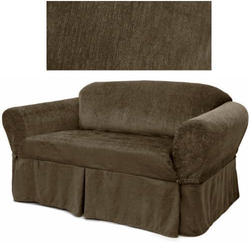 Chenille Dark Chocolate Furniture Slipcover Loveseat 230