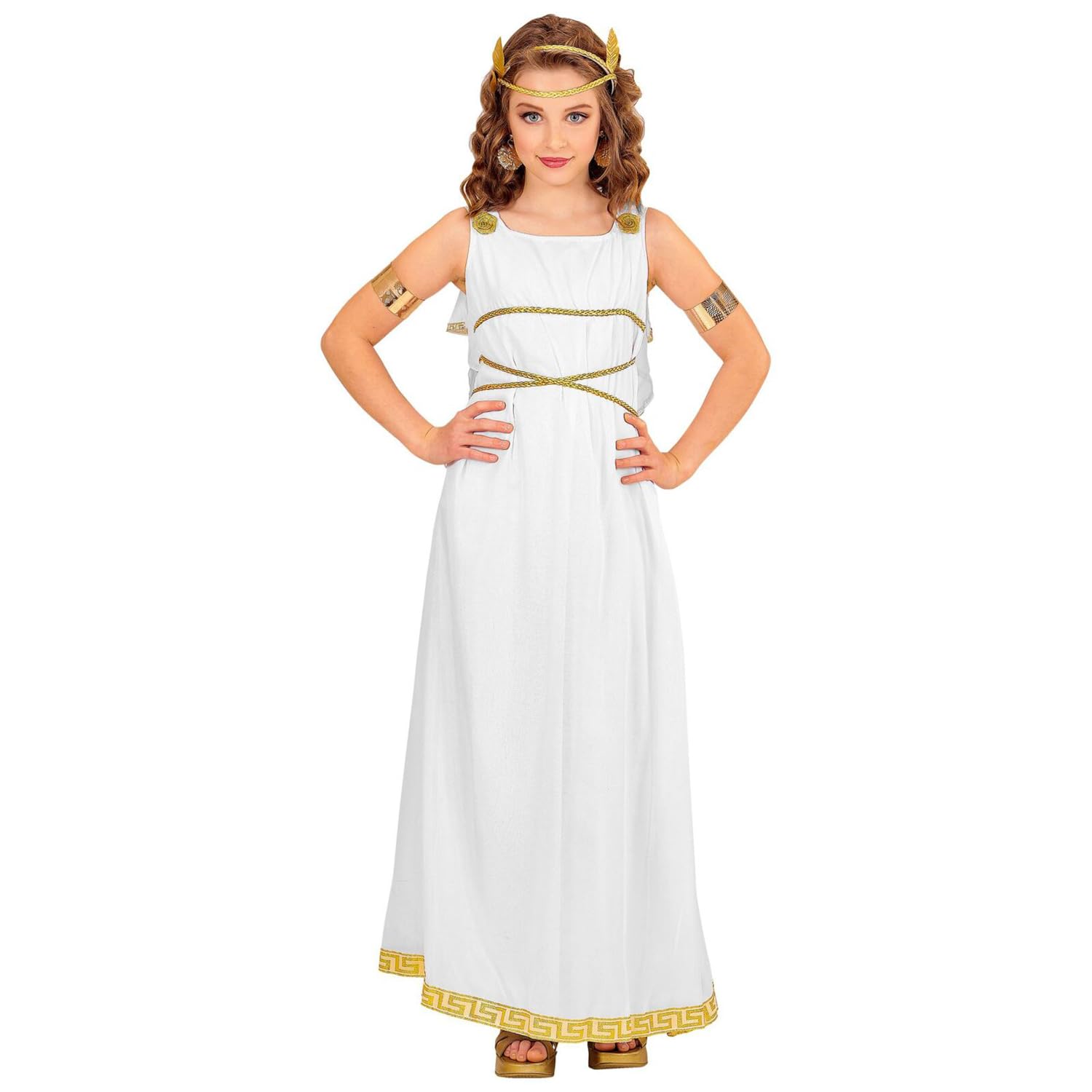 W WIDMANN MILANO Party Fashion - Children's Greek Goddess Costume Dress Laurel Wreath Roman Carnival