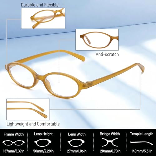 Image of SODQW Fashion Fake Glasses Oval Y2k Eyewear Frame Blue Light Non Prescription Glasses for Women Clear UV400 Lens