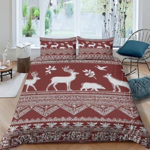 Housse de couette patchwork américain 200x200 microfibre rouge blanc bleu