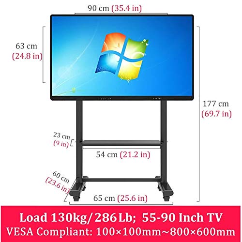 Soporte móvil para TV 55-90 pulgadas con estante miniatura 4