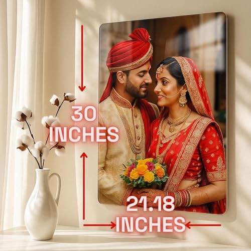 Image of 5 mm Acrylic Customize Photo Frame for Wall | Personalized Photo Frame | Wall Decor | Wall Mount Frameless Picture Photo | Self Adhesive (5MM, 22X30 inches)