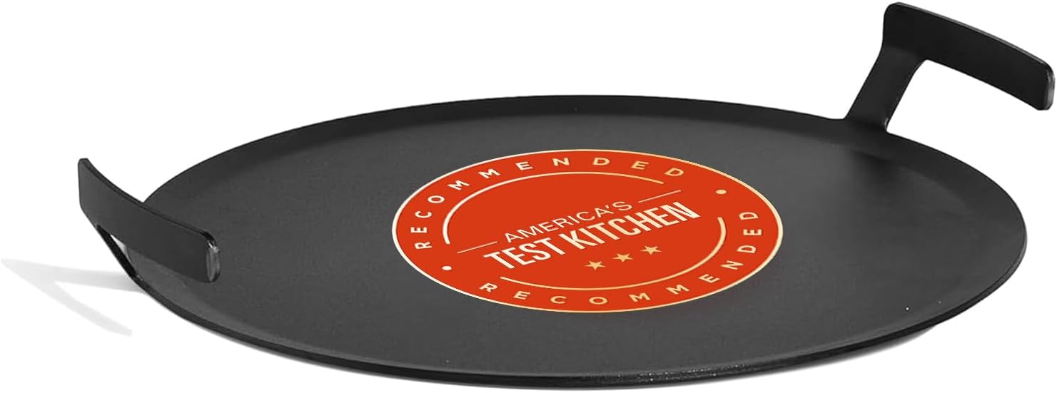 Cookware | Seasoned 17" Round Carbon Steel Griddle - (Like Cast Iron, but Better) | Professional Cookware | Crafted in Sweden | Induction Compatible