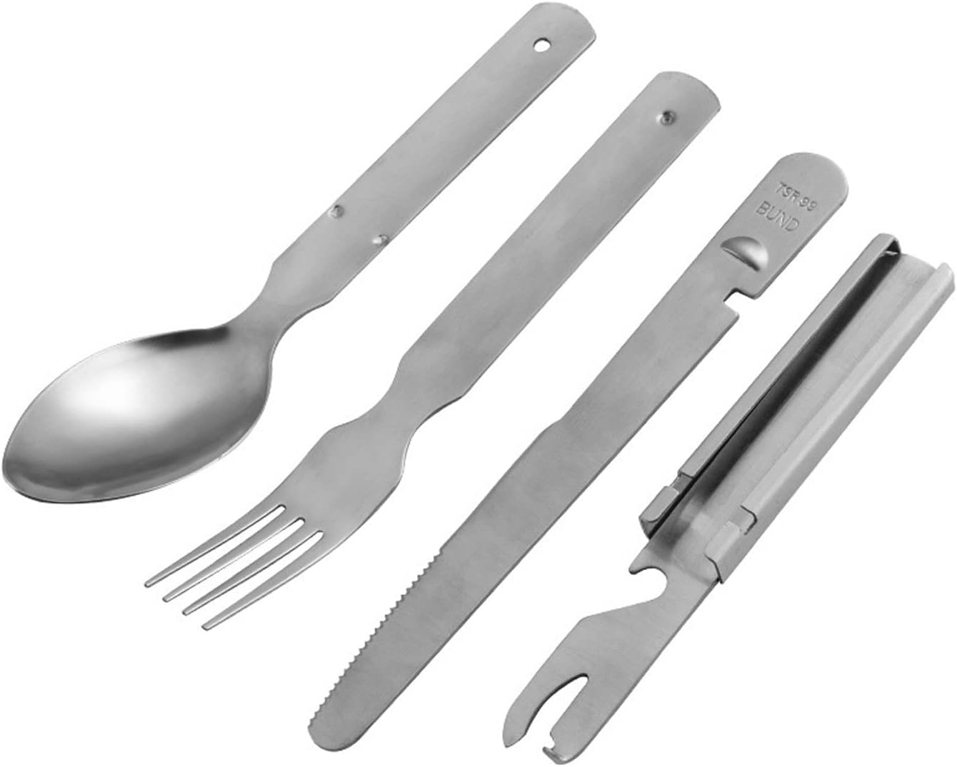 Portable Camping Travel Cutlery Set?Reusable Stainless Steel Full Set|Flatware, 4 in 1 Foldable Flatware Cutlery Set