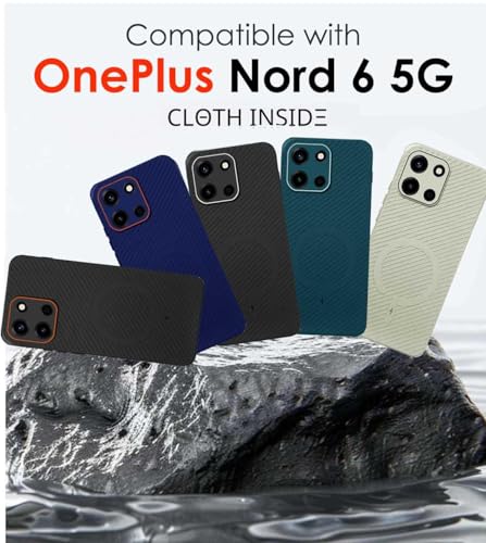 Image of ArmourPro Back Cover for OnePlus Nord 6 - Magsafe Look Case, Carbon Fiber Design, Flexible, Soft Micro-Fibre Lining Inside | Grey