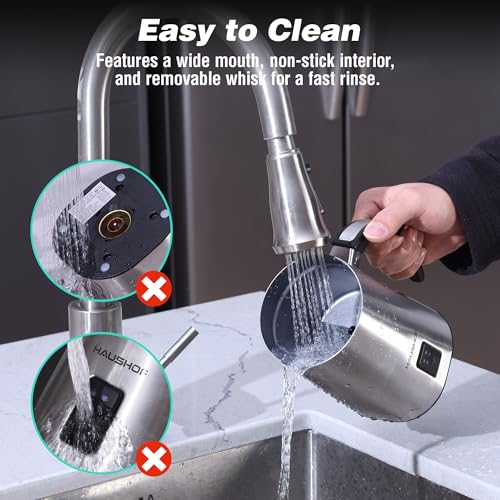 Image of HAUSHOF - 4 in 1 Electric Milk Frother and Steamer Large Capacity Hot Chocolate Machine Automatic Hot and Cold Frothing Machine for Coffee, Milk, Macchiato, Cappuccino