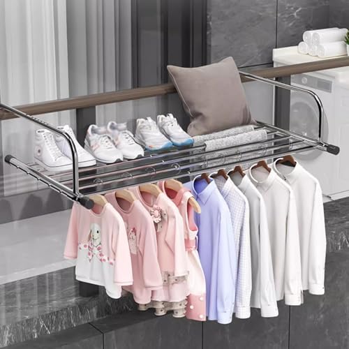 Stainless Steel Drying Rack, Radiator Clothes Airer Rack, Foldable Clothes Airer with Adjustable Arms, Towel Rack Shoe Drying Rack，Retractable Laundry Rack，Balcony Radiator Drying Rack