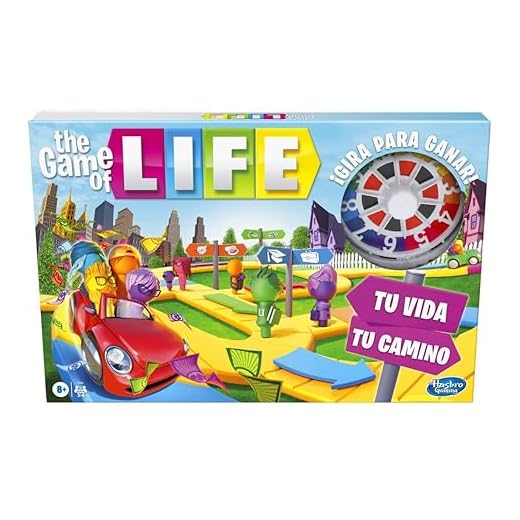 Juego The Game of Life, Juego de Mesa para la Familia de 2 a 4 Jugadores, para niños a Partir de 8 años, Incluye Clavijas de Colores