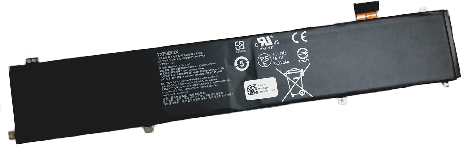 15.4V 80Wh RC30-0248 Laptop Battery Compatible with Razer Blade 15 Advanced 2018 2019 2020 2021 RZ09-0238 RZ09-02385 RZ09-02386 RZ09-02386E92 RZ09-03135 RZ09-0288 RZ09-0313 RZ09-0301