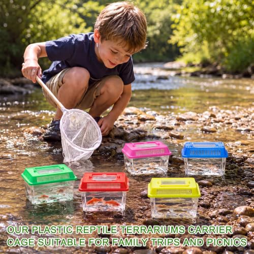 Image of LemonRoad 15 Pcs Plastic Reptile Terrariums,Classic,10.6x6.7x5.9 Inch