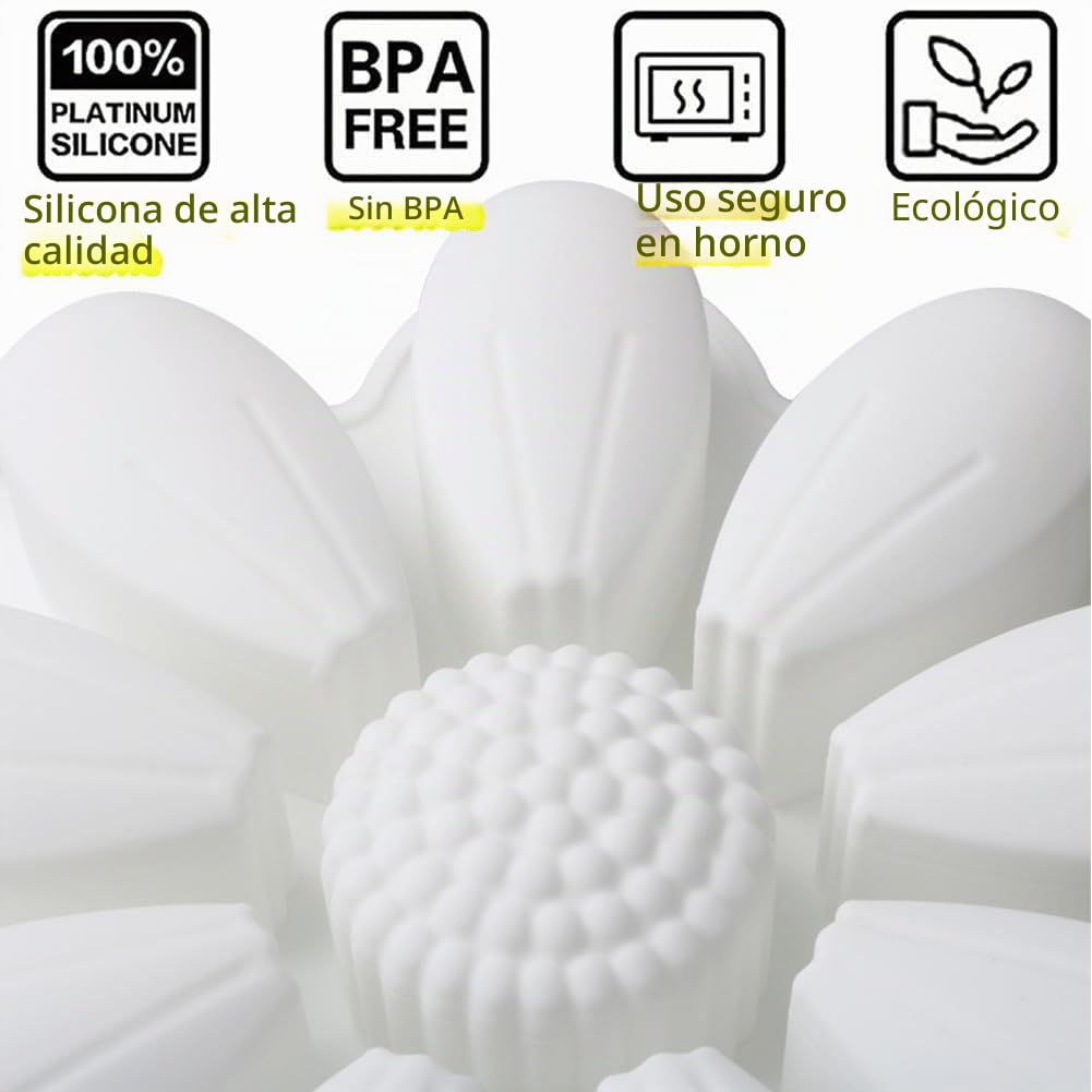 Moldes de silicona con diseño de girasol, flores, molde de silicona 3D, molde para tartas, mousse margaritas, moldes para gelatina, postre, jabón, cumpleaños