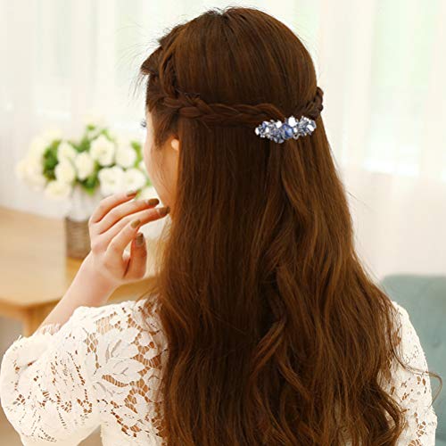 Lurrose Presilhas de cabelo com strass de cristal, 2 peças, grampos de cabelo para mulheres, meninas