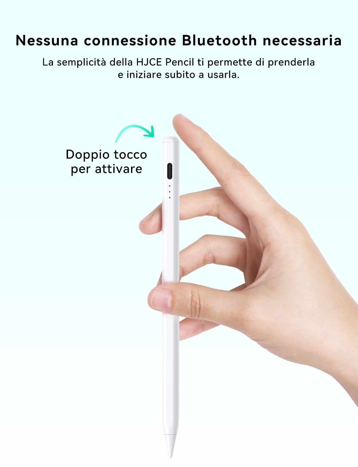 HJCE Penna per iPad A16 (11 gen) Stylus per Apple Pencil USB-C, Precisione pixel, Sensibilità inclinazione, Compatibile con iPad A16/10/9/8/7/6, Pro 12,9/11/13 pollici, Air 3/4/5, Mini 5/6/A17