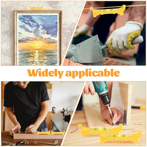 5PCS String Line Level Mini Hanging String Level Tools Bubble Spirit Post Level Measuring Layout Tools for Building Trades Bricklaying Tiling Engineering Surveying Metalworking(Yellow) - Image 7