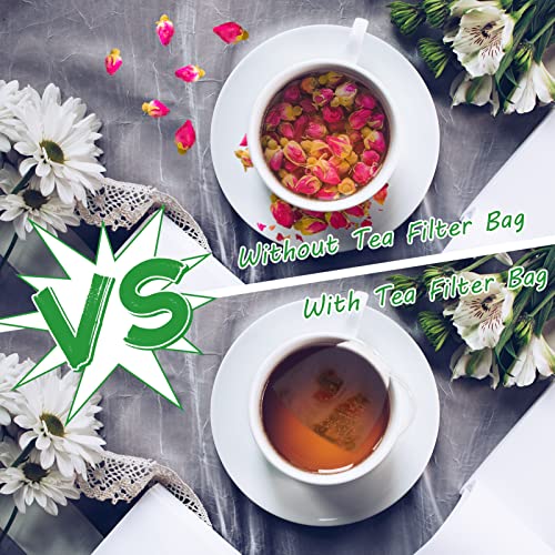 100 Pcs Reusable Tea Bags 9 x 7 cm Empty Drawstring Tea Filters for Loose Leaf Tea and Spices - Image 5