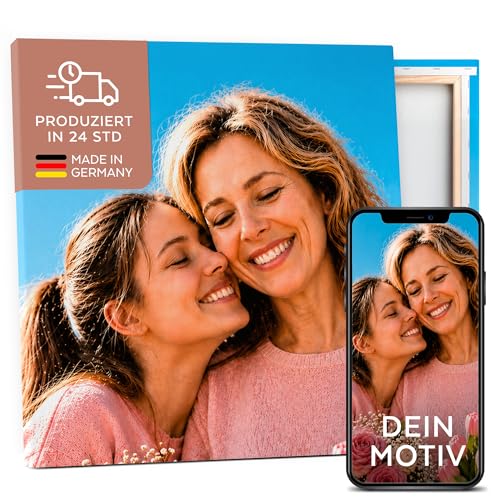PRINTHOUSE Dein Foto auf Leinwand (alle Größen) - Made in Germany, 1-Tag-Produktion - Scharfe Details & natürliche Farben dank UV-Pigmenttinte auf Künstlerleinwand - Stabiler 2,5cm Keilrahmen 20x20cm