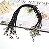 Cordon de Collier Wax Cordon de Collier en Cuir Artificiel Collier Mousqueton en Corde Tressée DIY Collier Pendentif Accessoires Cordon de Collier Unisexe,10 Pcs,Noir. #3