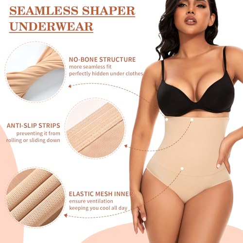 Image of Werena Tummy Control Shapewear Underwear for Women High Waist Body Shaper Panties Shaping Girdle Panty Briefs