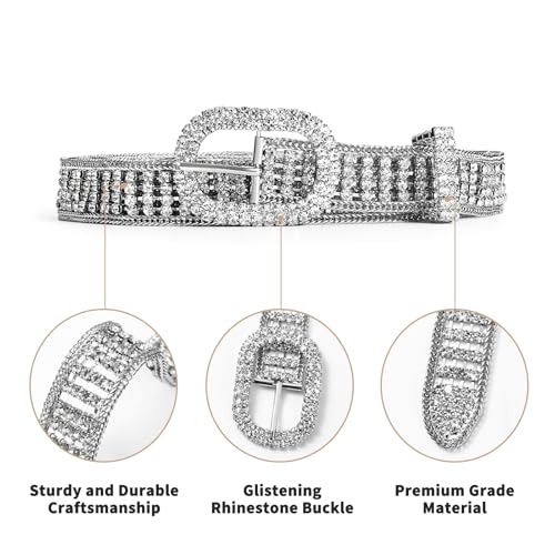 Women's Sparkling Rhinestone Belt Crystal Studded Belts for Jeans Pants Dress4