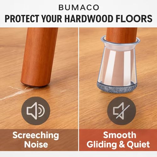 Image of 40 Pack Extra Small Chair Leg Floor Protectors Silicone Covers to Protect Floors(Universal XS Clear Fit 0.5 inch-0.9 inch)