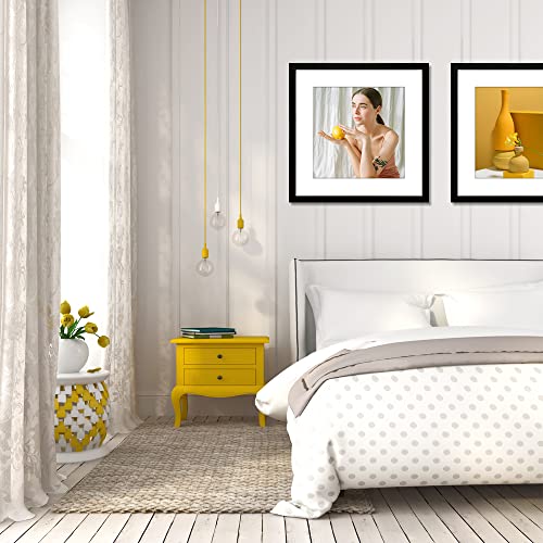 VNVNK 24x24 Frame Black, Perfect for 24x24 Inch Picture without Mat or 20x20 Inch Picture with Mat, Home Wall Decor Picture Frame-1 PCS - Image 5