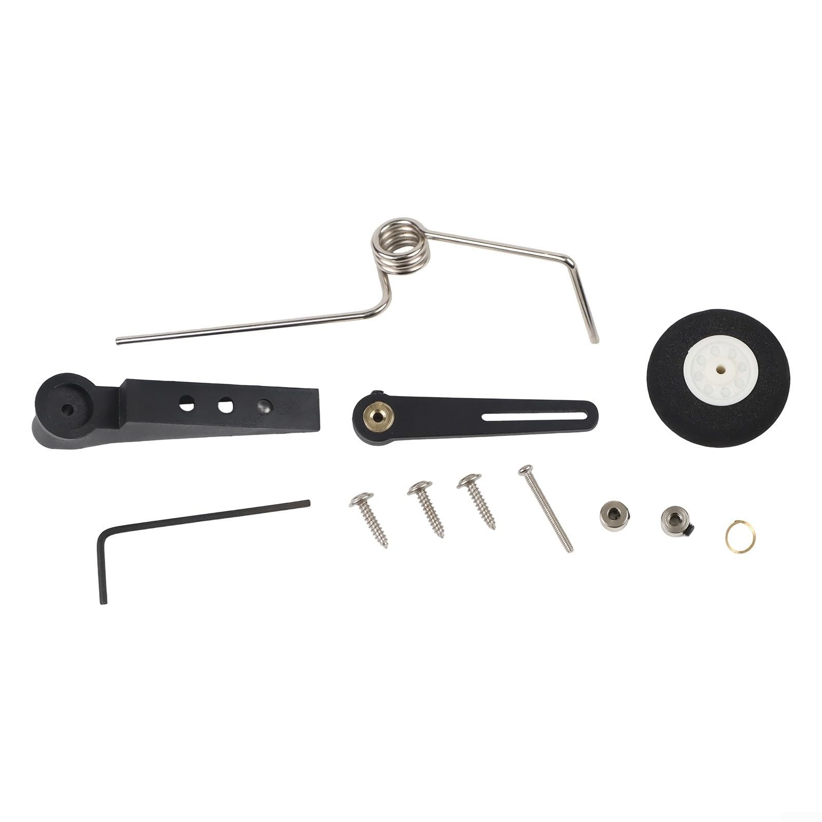 Conjunto de soporte de rueda trasera de avión RC para modelos de ala fija de tamaño 60-120 - Plástico ligero+metal+esponja tren de aterrizaje con apertura de 30 mm, 70 mm