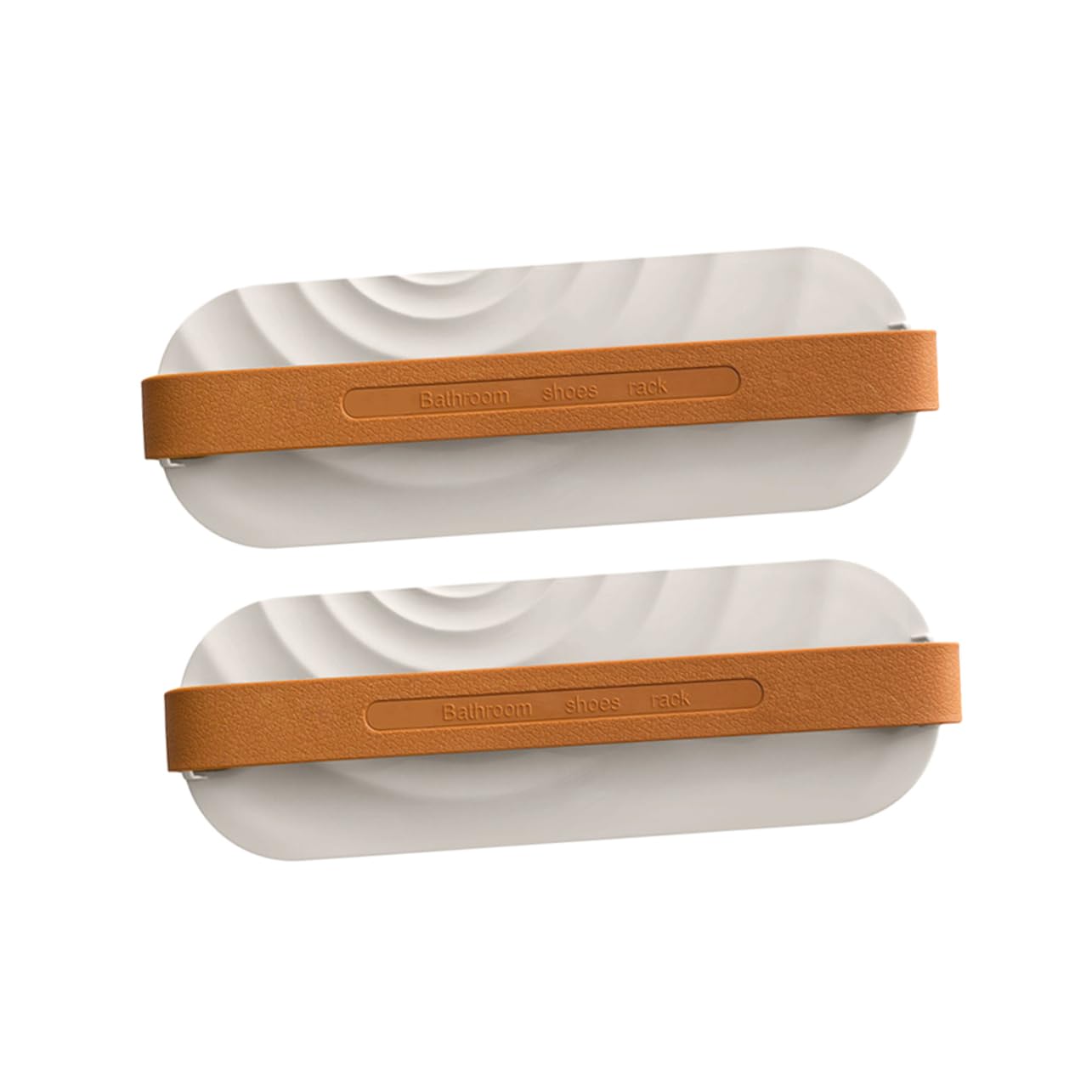 Unomor 2Pcs Wall Mounted Shoe Rack Draining Slippers Organizer Holder for Bathroom Storage Space Saving Wave Pattern Design White for Heels Sandals and Sneakers