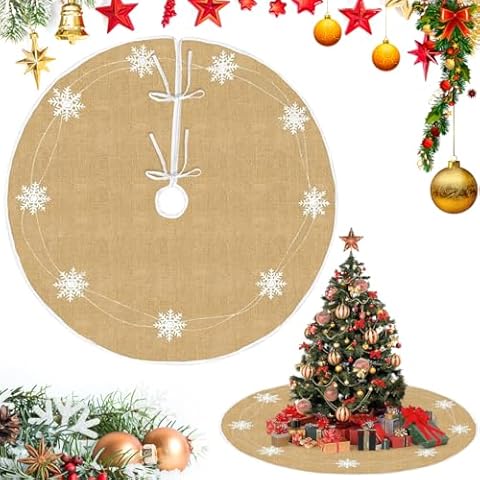 HEKOBAG 100cm Brown Snowflake Tree Skirt Cover