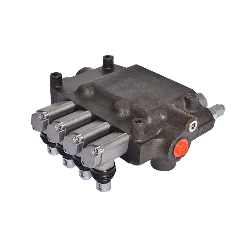 Valvola direzionale idraulica a 4 Vie da 21 GPM e 3600 PSI, con Porte SAE, a Doppio Effetto, per Piccoli trattori, trattori, Pale caricatrici e spaccalegna.