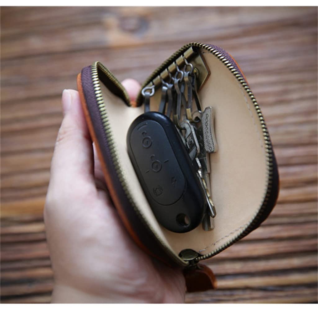 Handgefertigte Retro Leder Schlüsseltasche Herren Große Kapazität Aufbewahrung Zuhause Damen