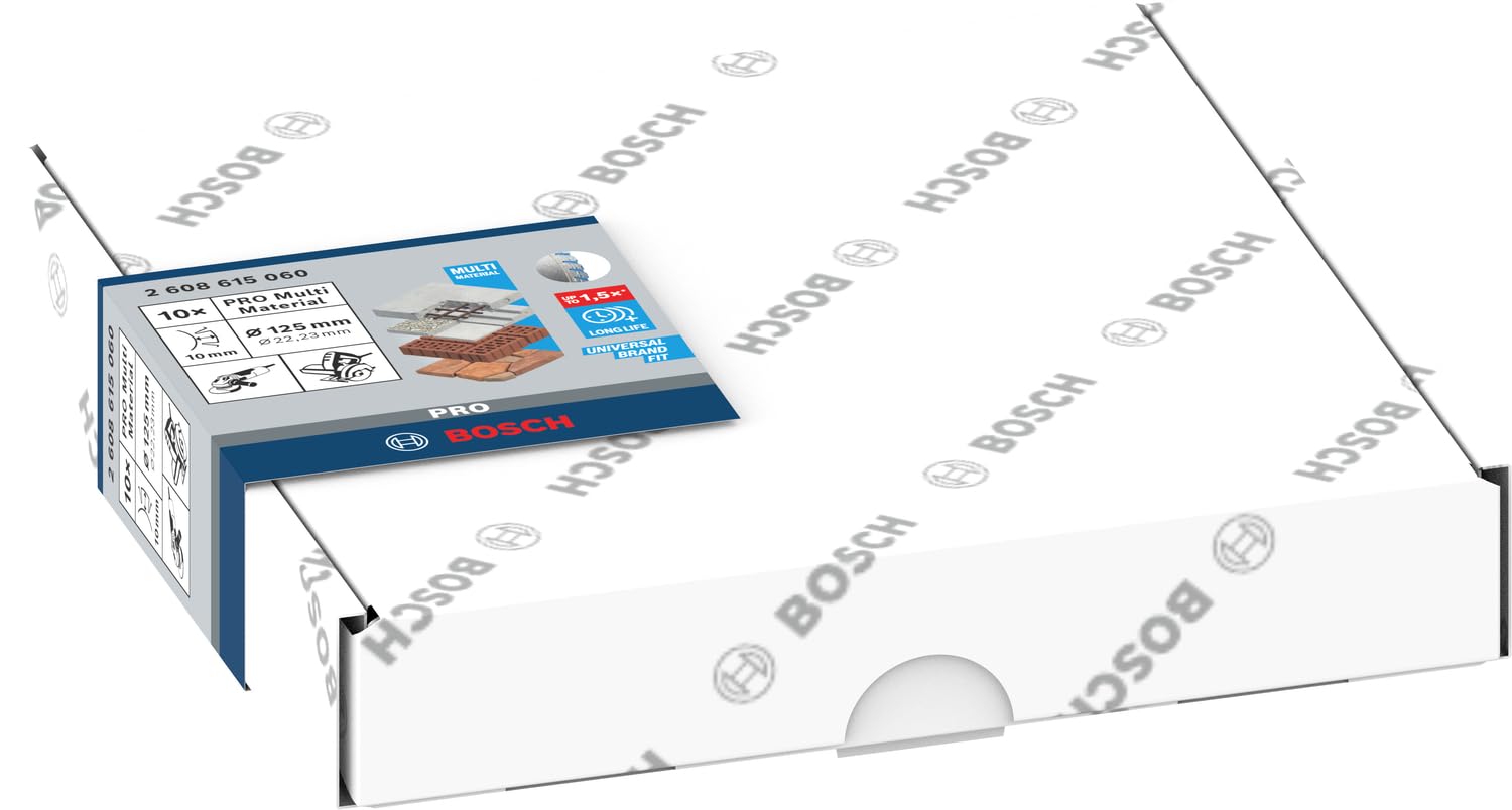 Bosch Professional 10 Stück Diamanttrennscheibe Standard for Universal (Beton und Mauerwerk, 125 x 22,23 mm, Zubehör Winkelschleifer)