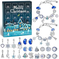 Plata Pulseras Pandora Raoclay Calendario Adviento Kinder Niña 2023, DIY Pulsera Calendario Adviento Joyas Infantil, Calendario Adviento Bisuteria, Regalos Navidad para Niños friends adolescentes 5 6 7 8 9 10 11 12 Años