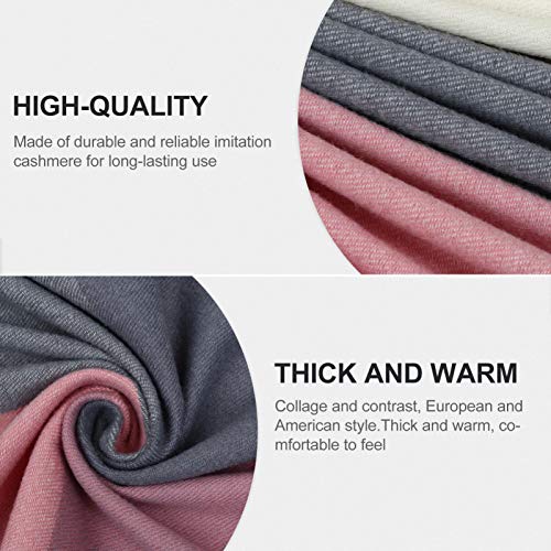 PRETYZOOM Cachecol Feminino Xadrez de Inverno Quente Xadrez Cashmere Sensação Echarpe Borla Grossa L