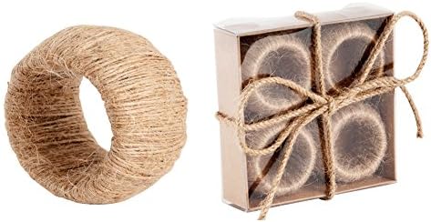 Decorate with Jute Classic Design Napkin Rings, Set of 4 (natural)