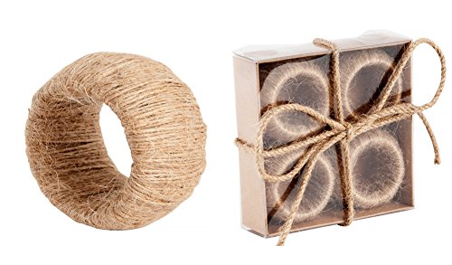 Decorate With Jute Classic Design Napkin Rings, Set Of 4 (Natural) #TOP2