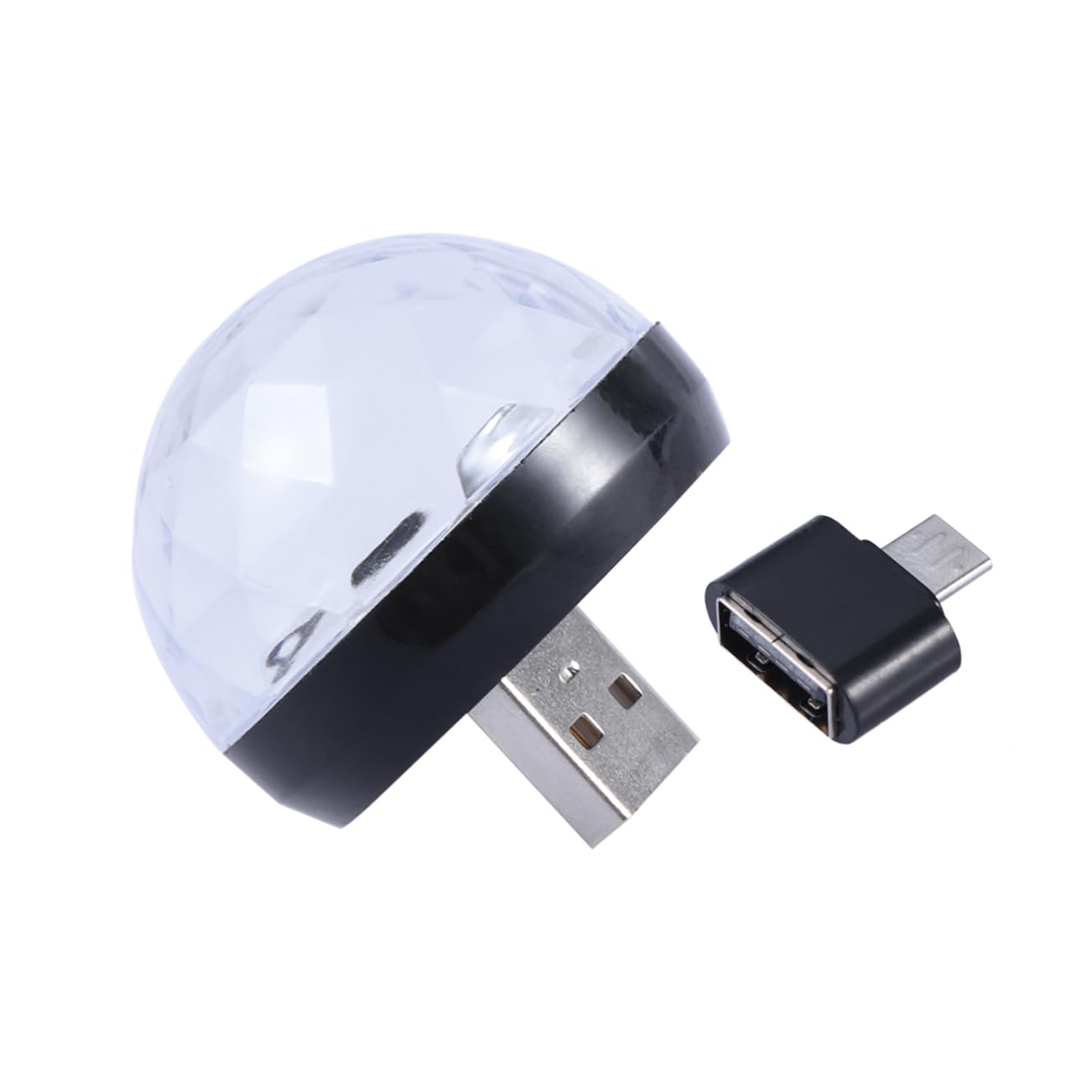 POPETPOP USB Powered Mini Disco Ball Light with Sound Activation LED Stage Lighting for Karaoke Parties Christmas Home and Bars Portable Black Design for Easy Use