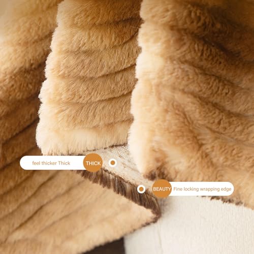 Housse de canapé en peluche aspect lapin beige salon