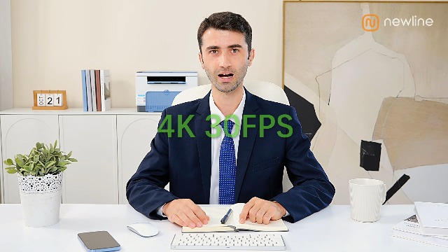 Webcam 4K NewlineWork Con Microfono Doppio | Cancellazione Rumore, Autofocus, Luce Integrata | Con Copertura Privacy E Treppiedino - Foto 7