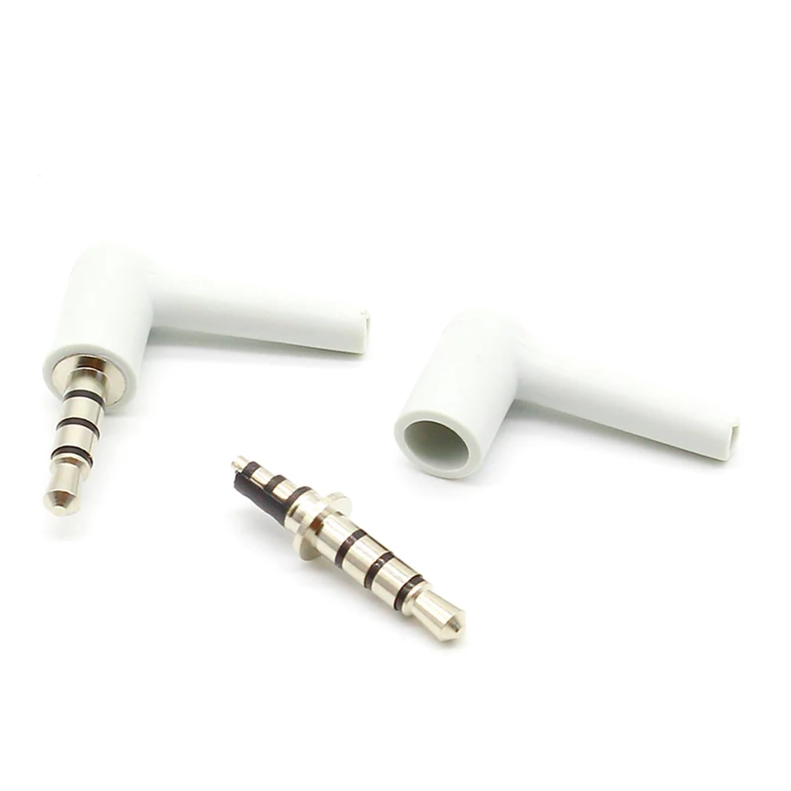 5pcs 10pcs 3.5mm Stereo Headset Plug Jack 4 poli .5 Nickel Plated 90 gradi Nero Bianco Audio Spine Jack Adattatore Connettore (10pcs Bianco 4 Poli)