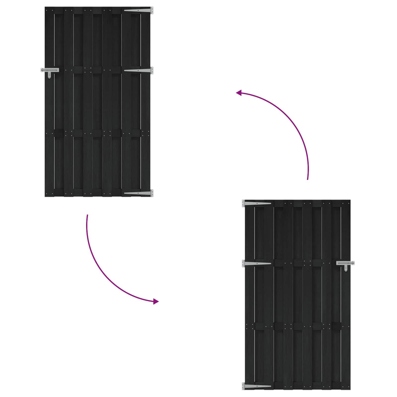 vidaXL Cancello da giardino 100 x 180 cm WPC e Alluminio Nero,