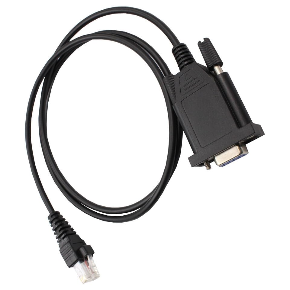 Close-up of the RJ45 connector on the dreeong COM Programming Cable