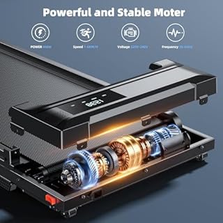 Walking Pad Treadmill for Home - Folding Treadmills with Handle Bar Portable Compact Fold up Indoor Foldable Handles Electric Walk Pads Small Spaces Mini Running Quiet Under Bed Office