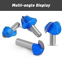 Vista 5 de ASNOMY 1-1/2" Cutting Diameter Core Box Router Bit, 1/2 Inch Shank Round Nose Cove Box Router Bits - Solid Carbide 2-Flute Core Box Round Nose