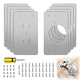 Scharnier Reparaturplatte für Schranktüren, Scharnier Reparatur Klammern, Schrank Scharnier Reparatur Platte mit Loch und Schrauben, Scharnier Reparaturplatte, mit Schraubendreher, 8Pcs