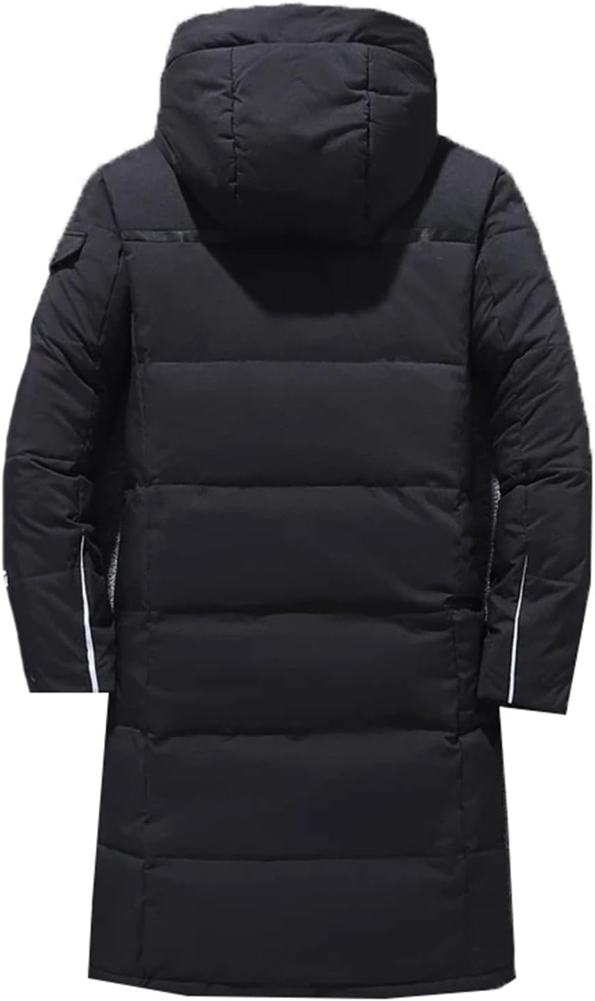 Men's Winter Down Jacket Thick Thermal Waterproof Coat Long Duck Down Hooded Jacket Male Parka