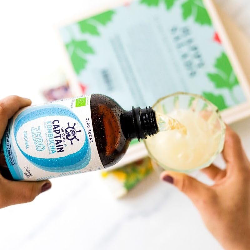 Gutsy Captain Kombucha ZERO Trial Pack - ZERO Calories, Zero Sugar - Bio Kombucha Tee, Lebendige Kulturen, Keine Konservanten, Unpasteurisiert, Roh und Vegan - 4 x 400ml ZERO (MixBox)