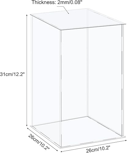 Miniatura 10 de MECCANIXITY Vitrina de acrílico Caja de plástico Caja de almacenamiento de cubo transparente Ensamble escaparate de 14.1 x 12.2 x 10.2 pulgadas para