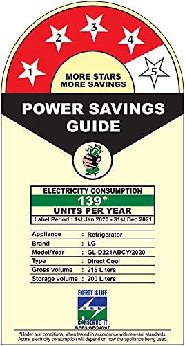 Image of LG 205 L 4 Star Inverter Direct-Cool Single Door Refrigerator Appliance (GL-D221ABCY, Blue Charm, Base Stand with Drawer, Gross Volume-215 Ltr.)