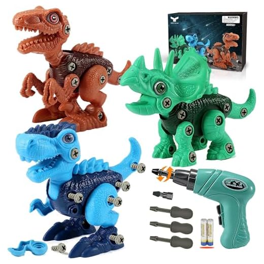 Kids Toys Stem Dinosaur Toy: Take Apart Dinosaur Toys for kids 3-5| Learning Educational Building construction Sets with Electric Drill| Birthday Gifts for Toddlers Boys Girls Age 3 4 5 6 7 8 Year Old