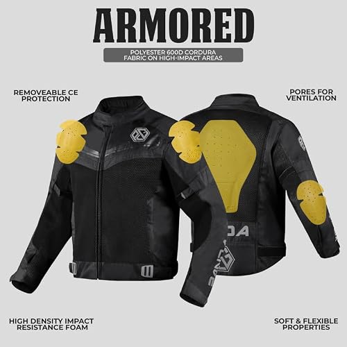 PANDA CYCLE GEAR Motorcycle Jacket for Men & Women Adventure Touring Enduro Dual Sports Biker Riding Gear, Textile Armored Racing Jacket | Black Large - Thumbnail 5